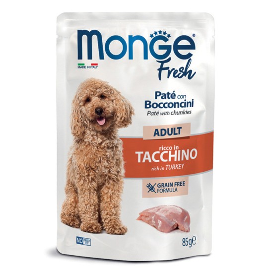 M01152 Monge Fresh - Pouches Dog Adult Turkey 85g (pak28)