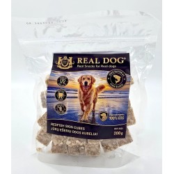 R70578 RDF-3001 REAL DOG SNACKS Jūrų ešerių odos kubeliai 200g