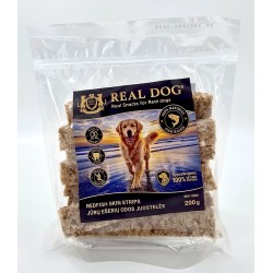 R70585 RDF-3002 REAL DOG SNACKS Jūrų ešerių odos juostelės 200g