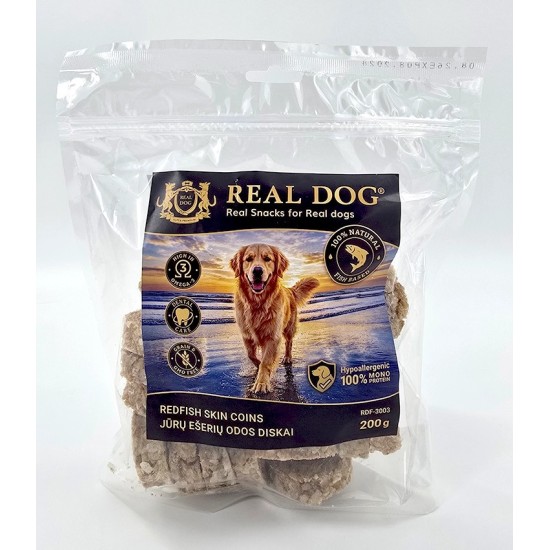 R70592 RDF-3003 REAL DOG SNACKS Jūrų ešerių odos diskai 200g