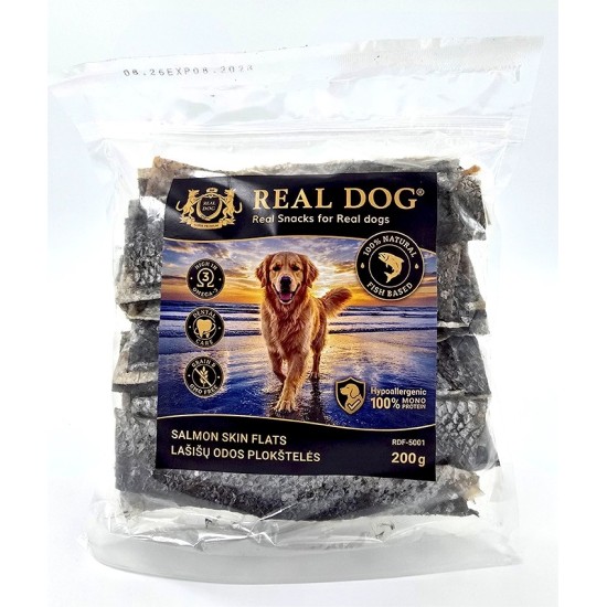 R70646 RDF-5001 REAL DOG SNACKS Lašišų odos plokštelės 200g