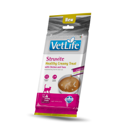 F09009 FARMINA VET LIFE CAT STRUVITE - CREAMY TREAT with Chicken&Tuna 4x15g (pak15)