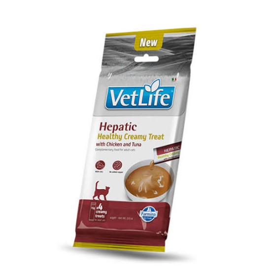 F09030 FARMINA VET LIFE CAT HEPATIC - CREAMY TREAT with Chicken&Tuna 4x15g (pak15)