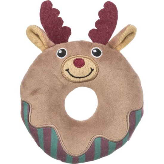 TRX_927158 TRIXIE Xmas Spurga-briedis, pliušas, 14 cm, su garsu (pak.3)
