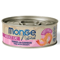 M07023 Monge Jelly - Wet Cat Yellowfin tuna with shrimp in jelly 80 g