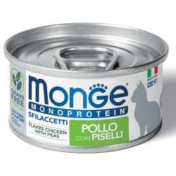 M07184 Monge MONOPROTEIN - Cat Flakes Only CHICKEN/PEAS 80 g (pak24)