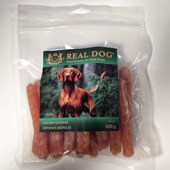 R24519 RD-001 REAL DOG SNACKS Vištienos dešrelės 500g