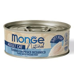 M07030 Monge Jelly - Wet Cat Tuna with Ocean Fish in soft jelly 80 g