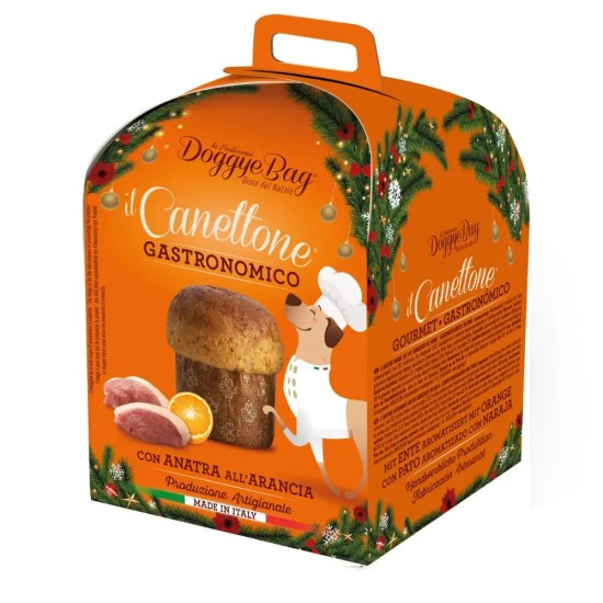 DB64264 DoggyeBag CANETTONE - GOURMET with DUCK, ORANGE FLAVOURED 125 g (pak9)