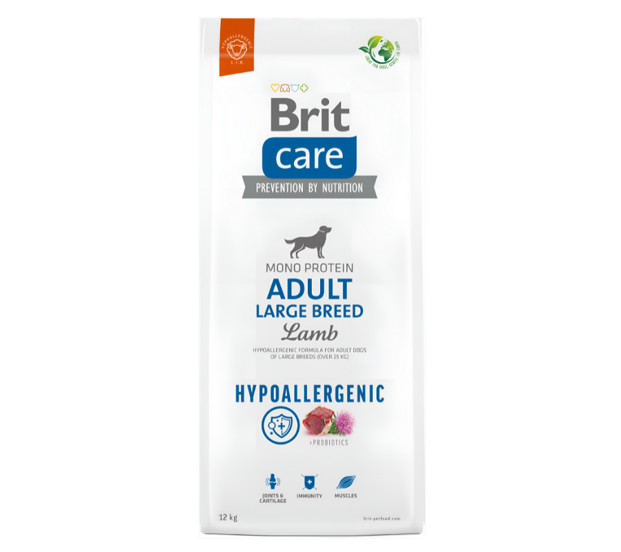BRIT CARE Adult HP Large Breed Lamb & Rice sausas maistas šunims